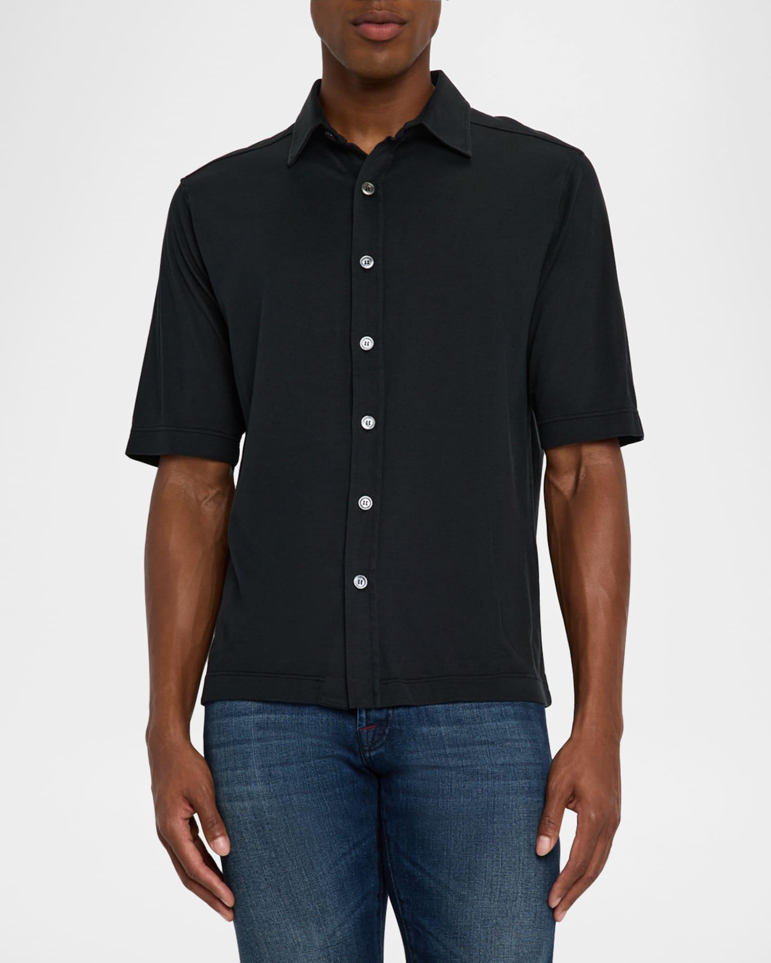 Mens Silk and Cotton Short-Sleeve Overshirt Product Image