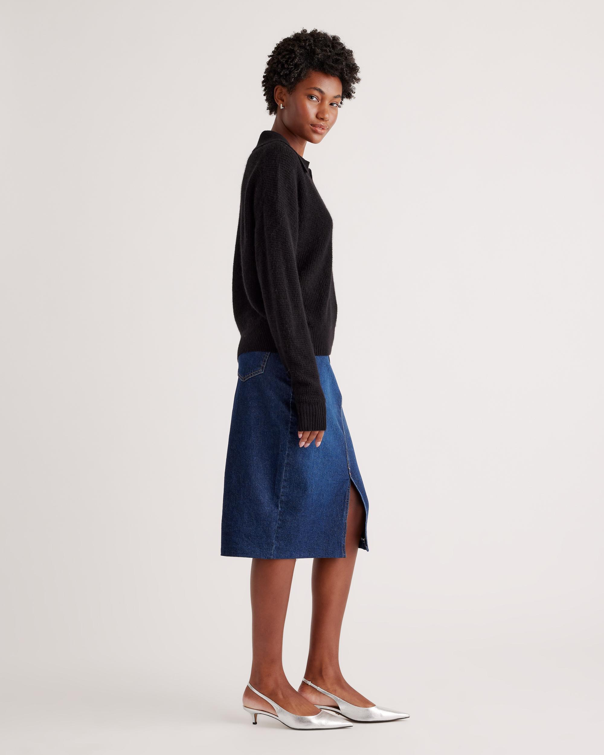Quince | Women's Baby Alpaca-Wool Waffle Stitch Polo Sweater Product Image