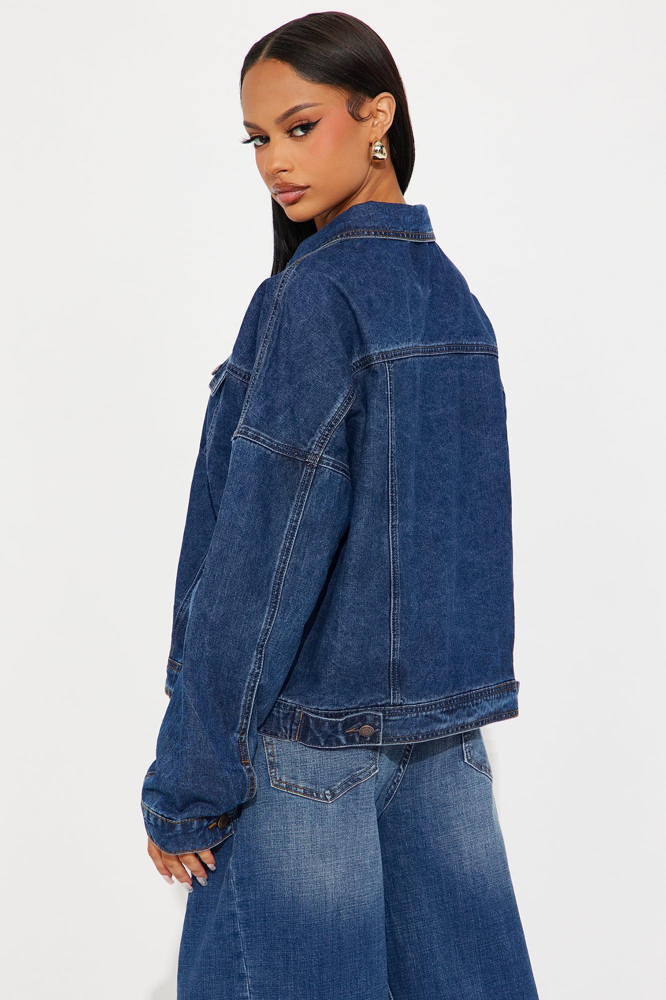 Andrea Denim Trucker Jacket - Medium Wash Product Image