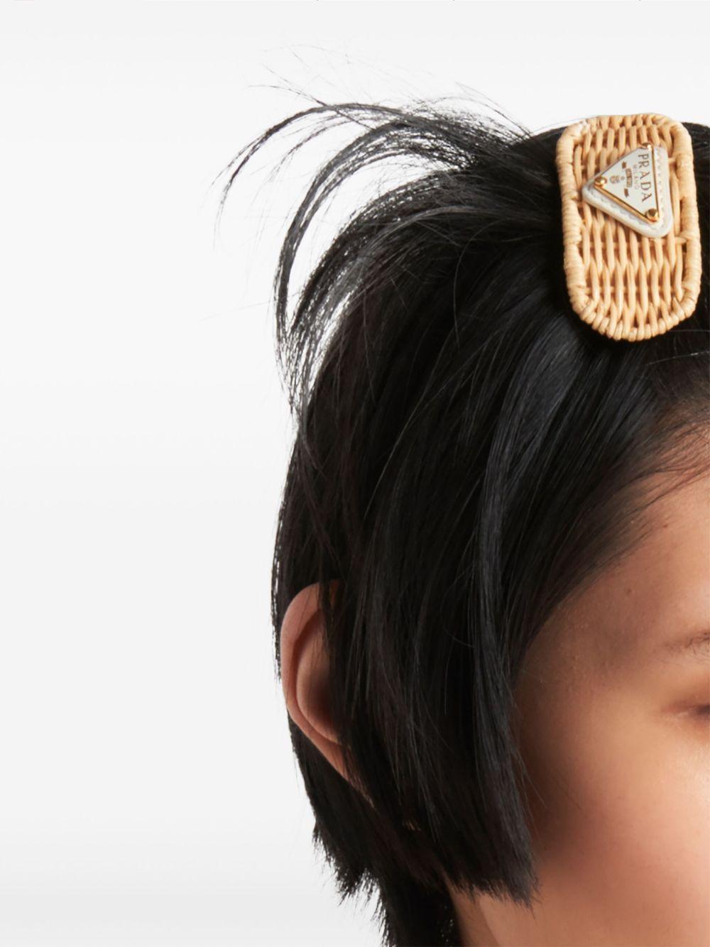 triangle-logo interwoven hair clip Product Image