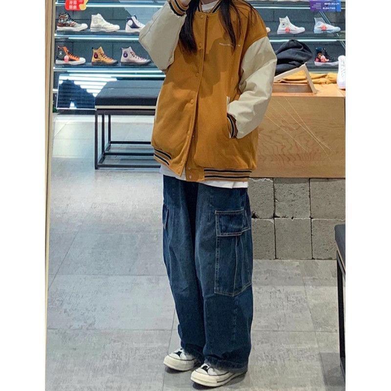 High Waist Wide Leg Cargo Jeans Product Image