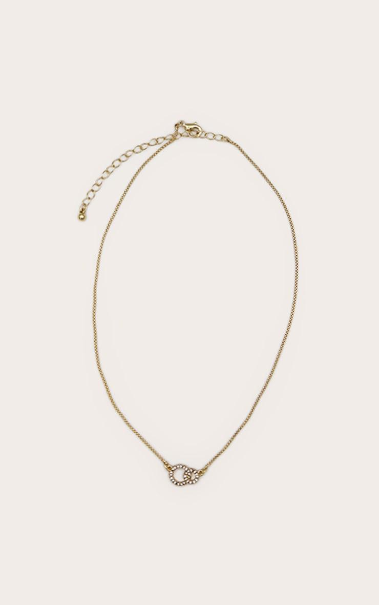 Real Gold Plated Paved Circle Link Necklace Product Image