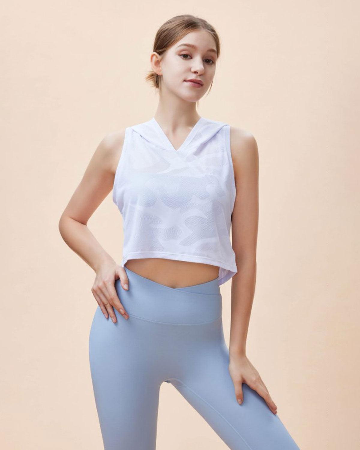 White Hoodie Tank Top Product Image