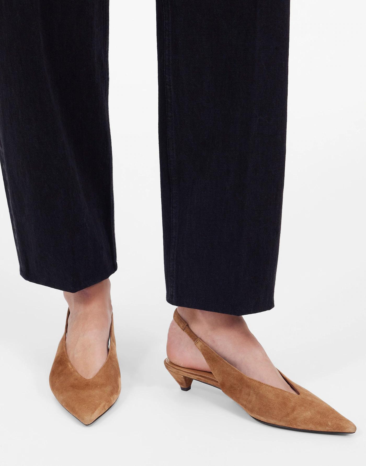 The Simone Kitten-Heel Slingback Pumps Product Image