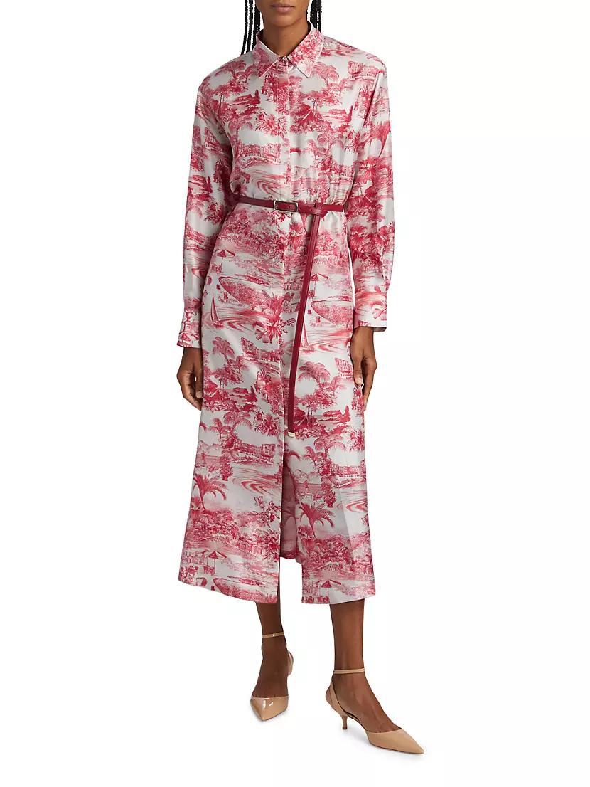 Svelto Trompe L’oeil Silk Belted Midi-Shirtdress Product Image