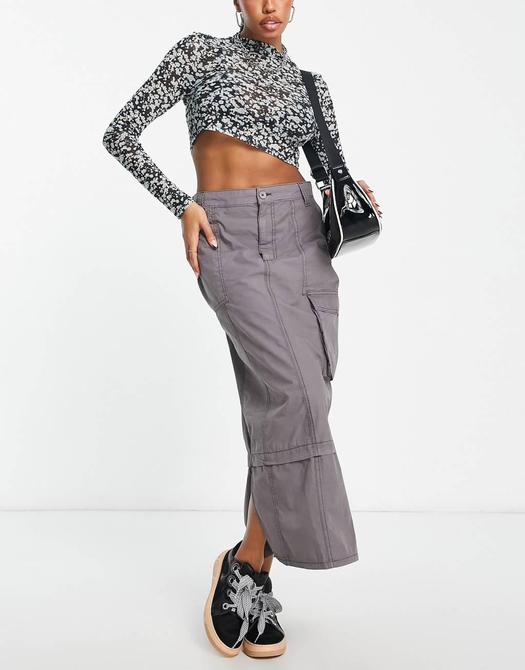 ASOS DESIGN Hourglass mesh high neck long sleeve top Product Image