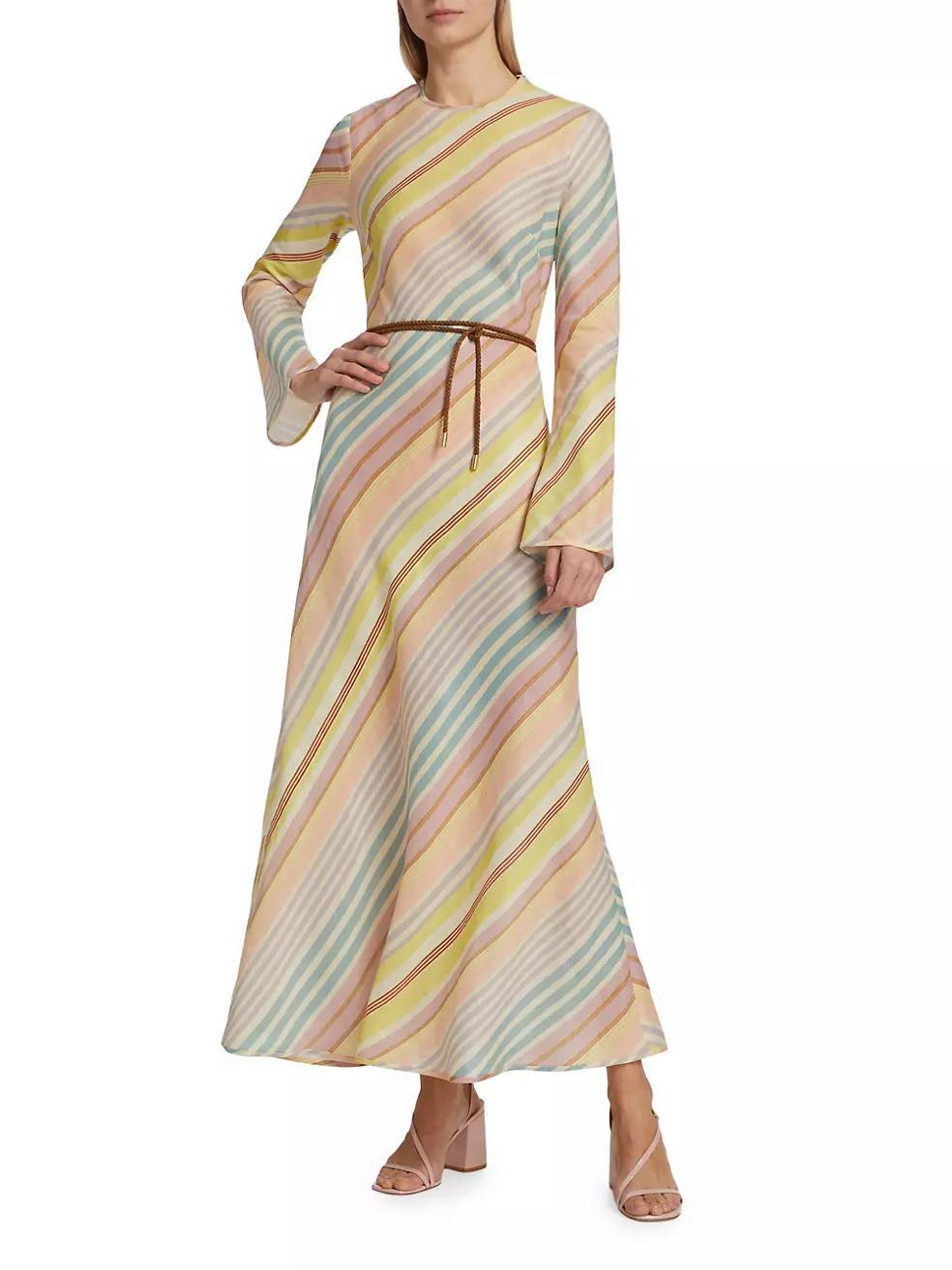 Halliday Striped Linen Maxi Dress Product Image