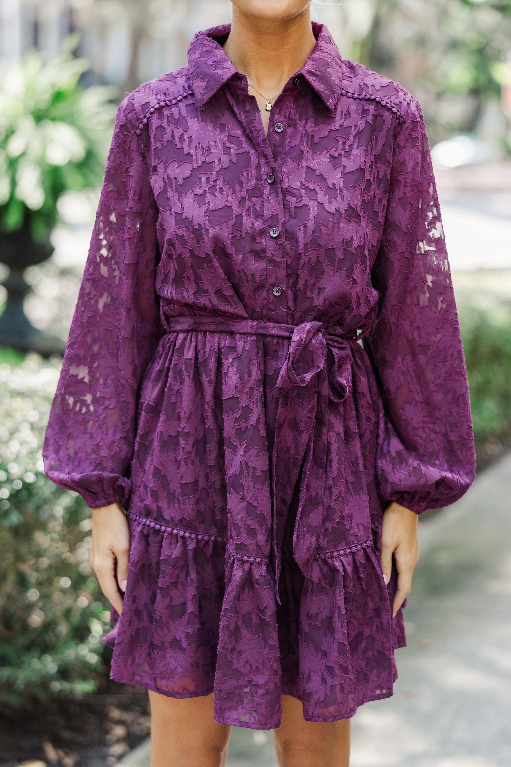 All You Have Eggplant Purple Lace Dress Female Product Image