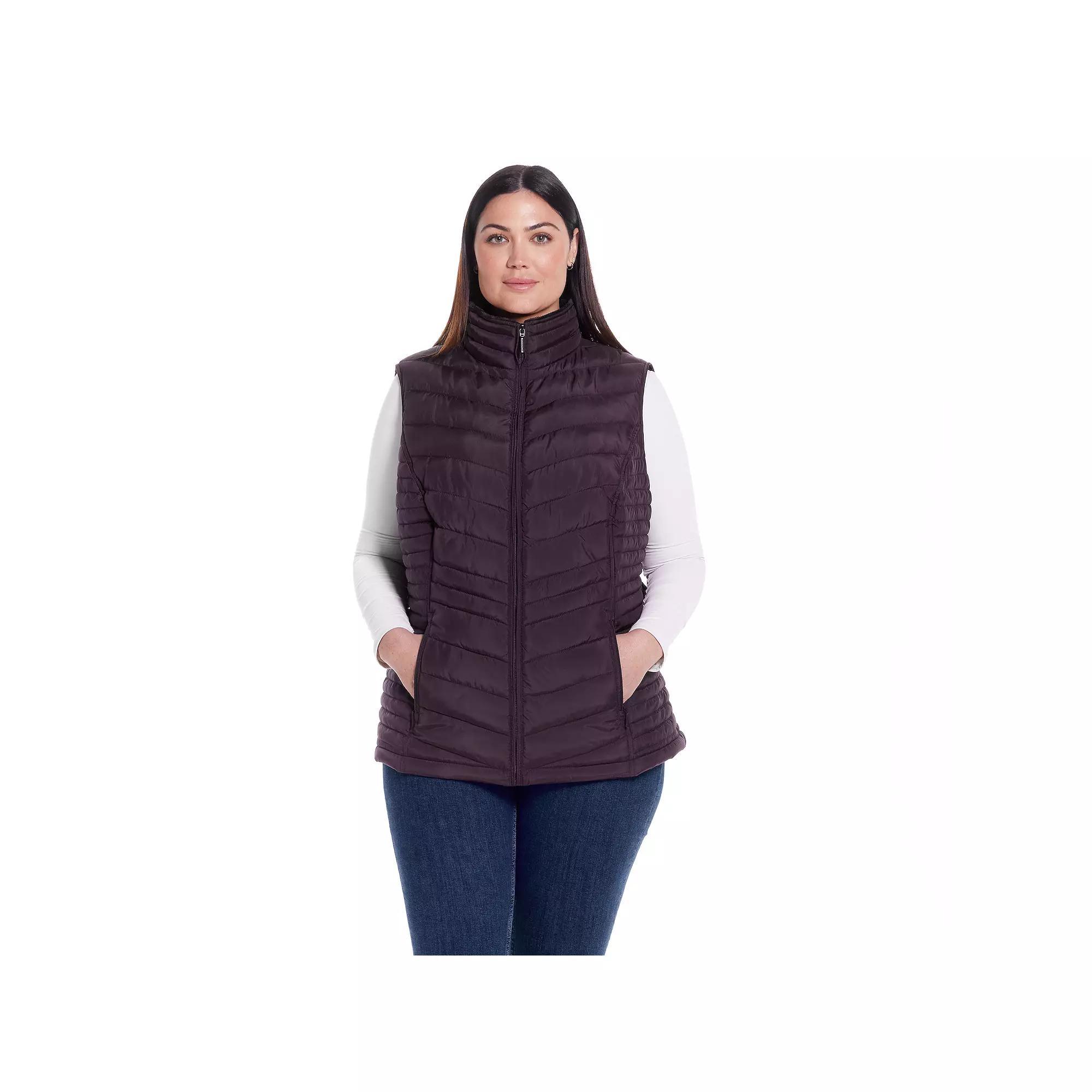 Plus Size Weathercast Plush Lined Vest, Women's, Size: 1XL, Blue Product Image