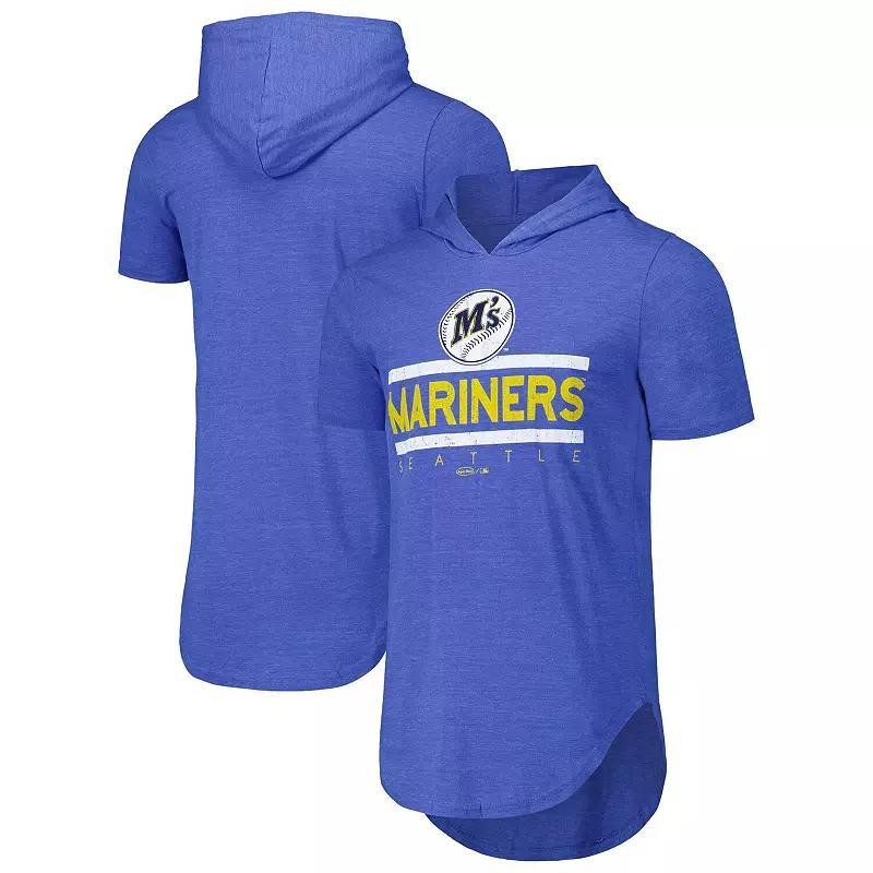 Mens Majestic Threads Royal Seattle Mariners Tri-Blend Hoodie T-Shirt Product Image