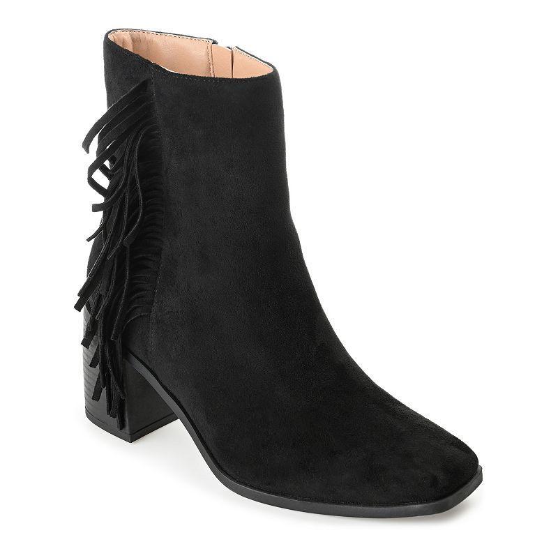 Journee Collection Womens Noriah Tru Comfort Foam Inside Zip Stacked Heel Booties Brown 6.5 Product Image