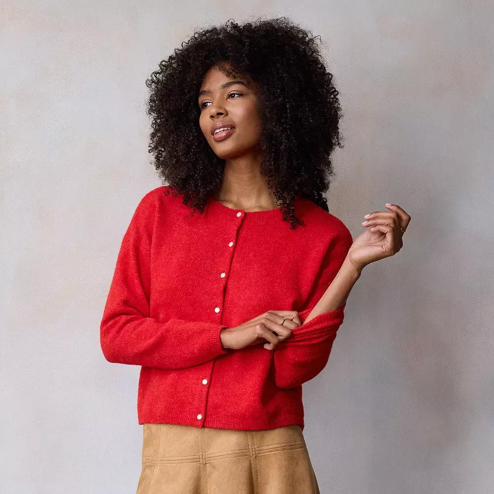 Womens LC Lauren Conrad Knit Button Down Layering Cardigan Product Image
