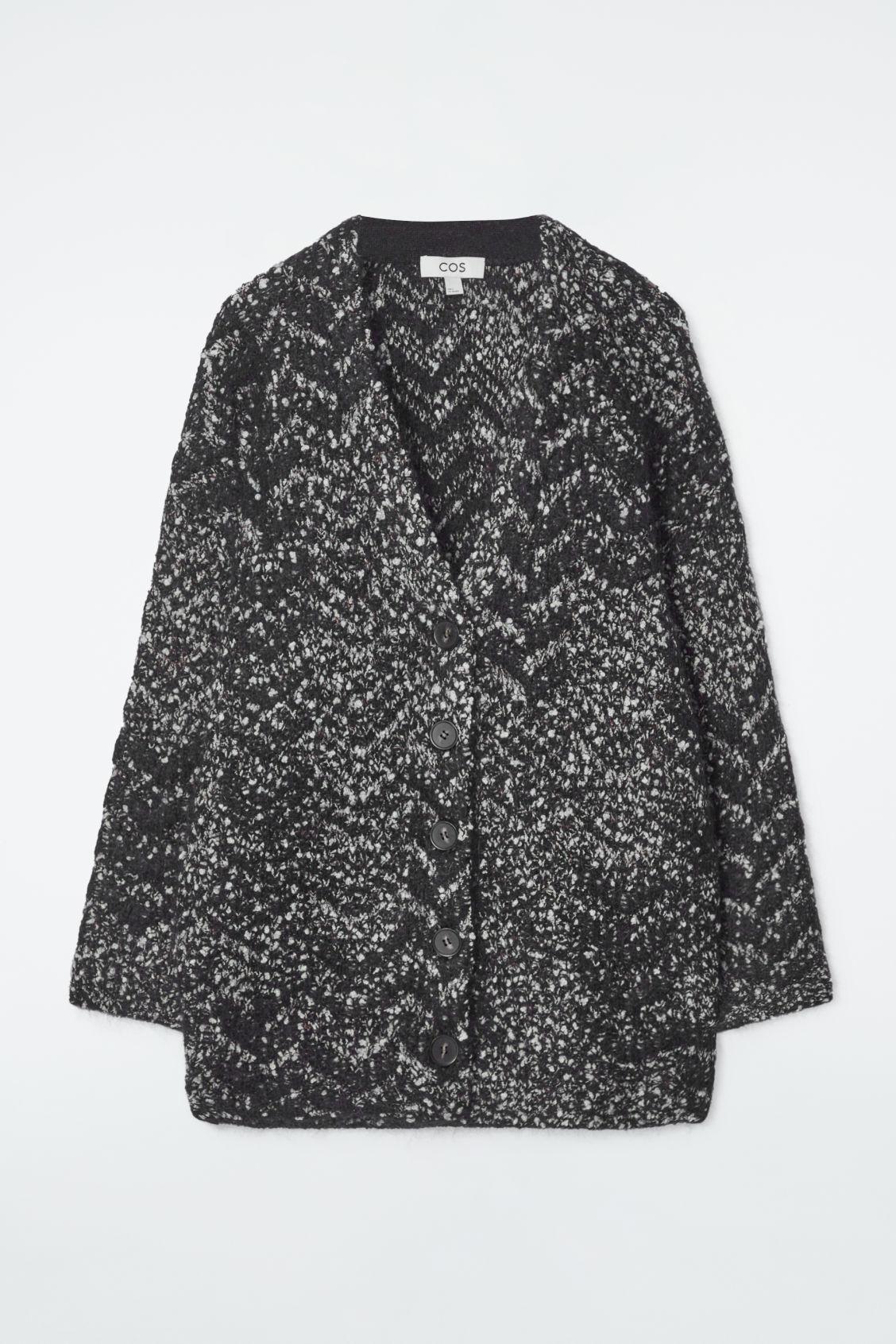 OVERSIZED HERRINGBONE MOHAIR-BLEND CARDIGAN Product Image