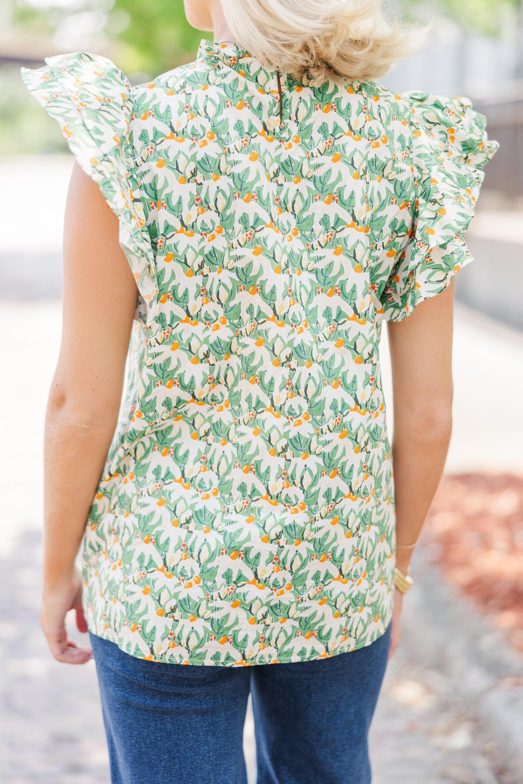 All Heart Green Floral Blouse Female Product Image