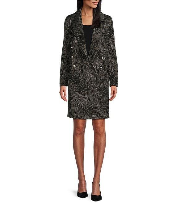 Ming Wang Coordinating Amica Jacquard Knit Above-The-Knee Pencil Skirt Product Image