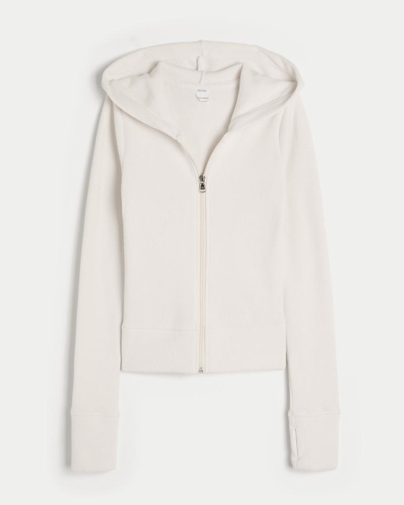 Gilly Hicks Waffle Zip-Up Hoodie Product Image