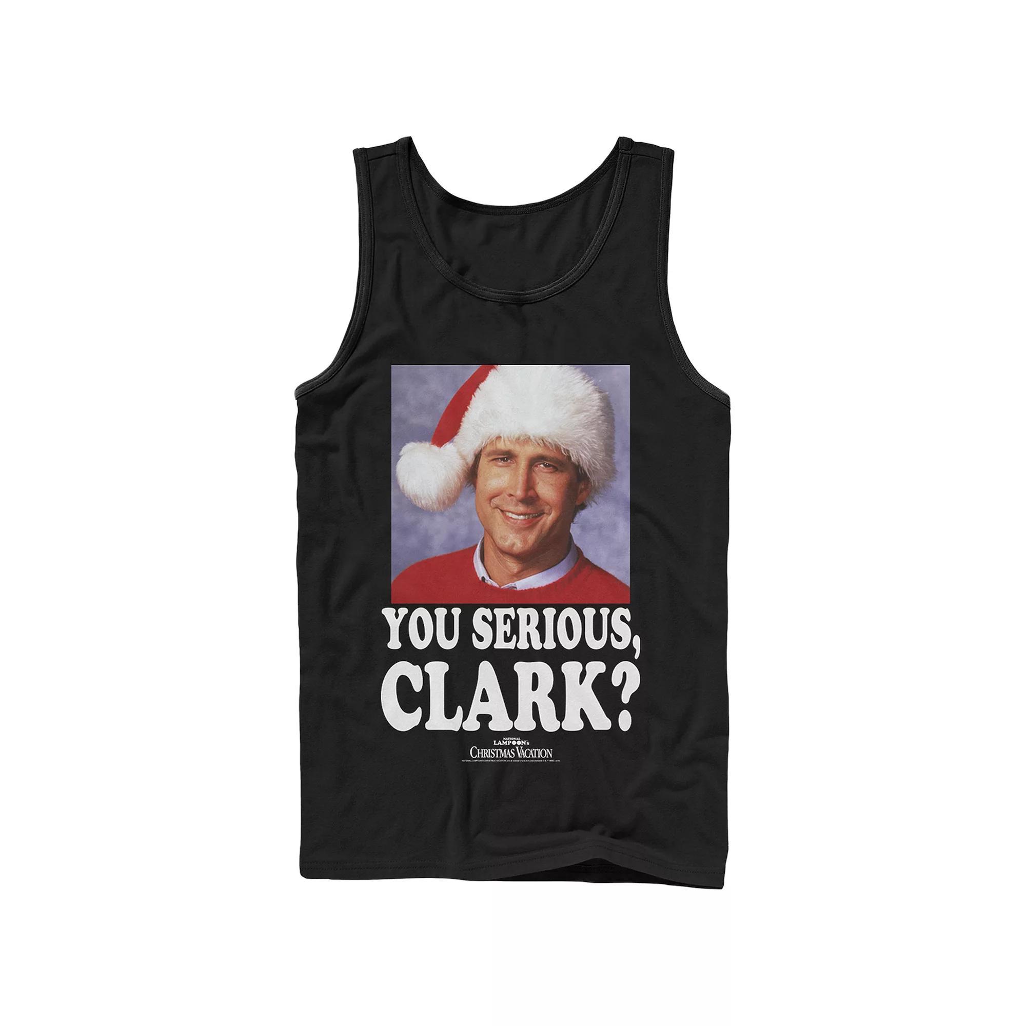 Men's National Lampoon Christmas Vacation Serious Clark Poster Graphic Tank Top, Size: Large, Black Product Image