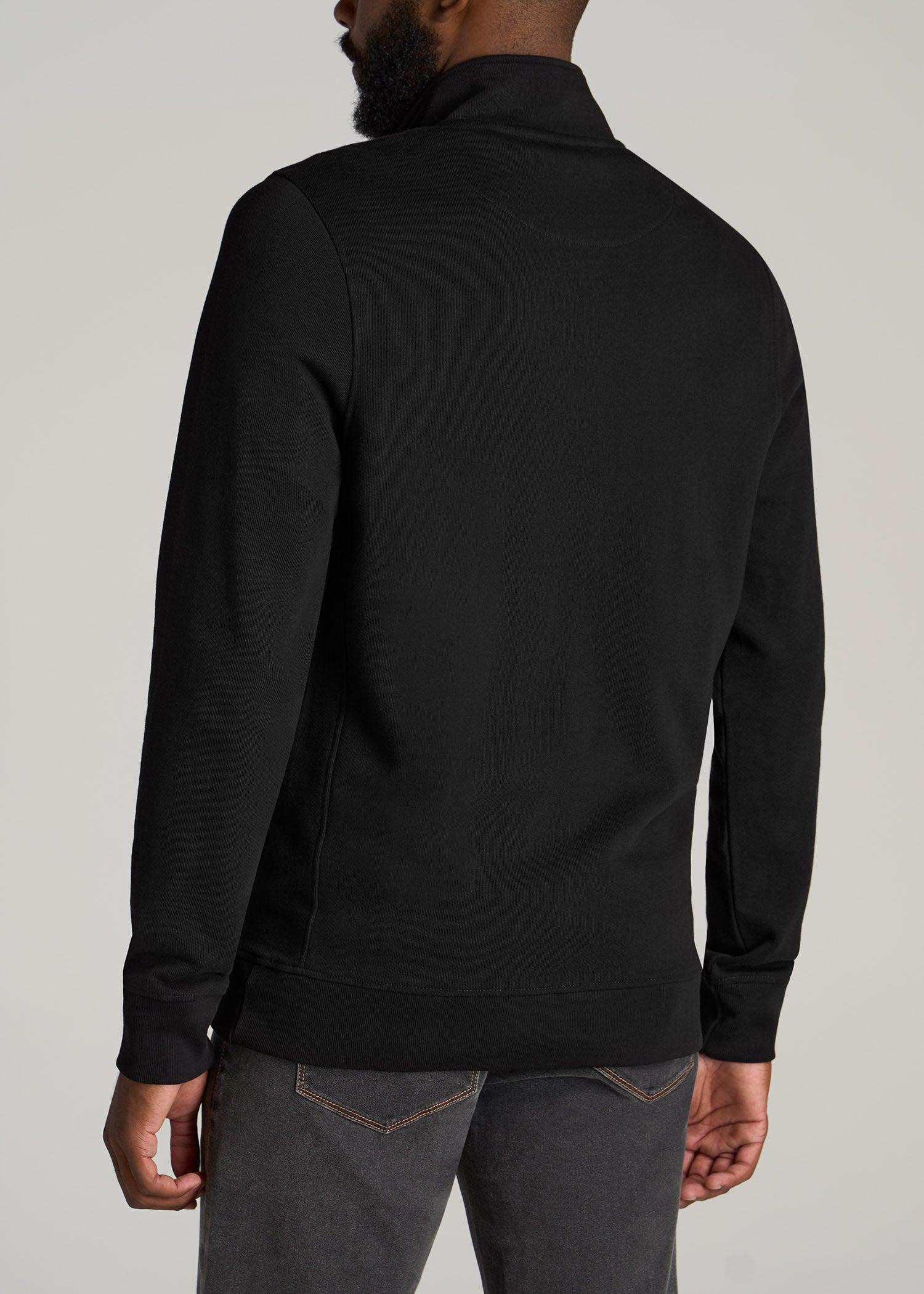 LJ&S Heavyweight Quarter-Zip Men's Tall Pullover in Vintage Black Product Image