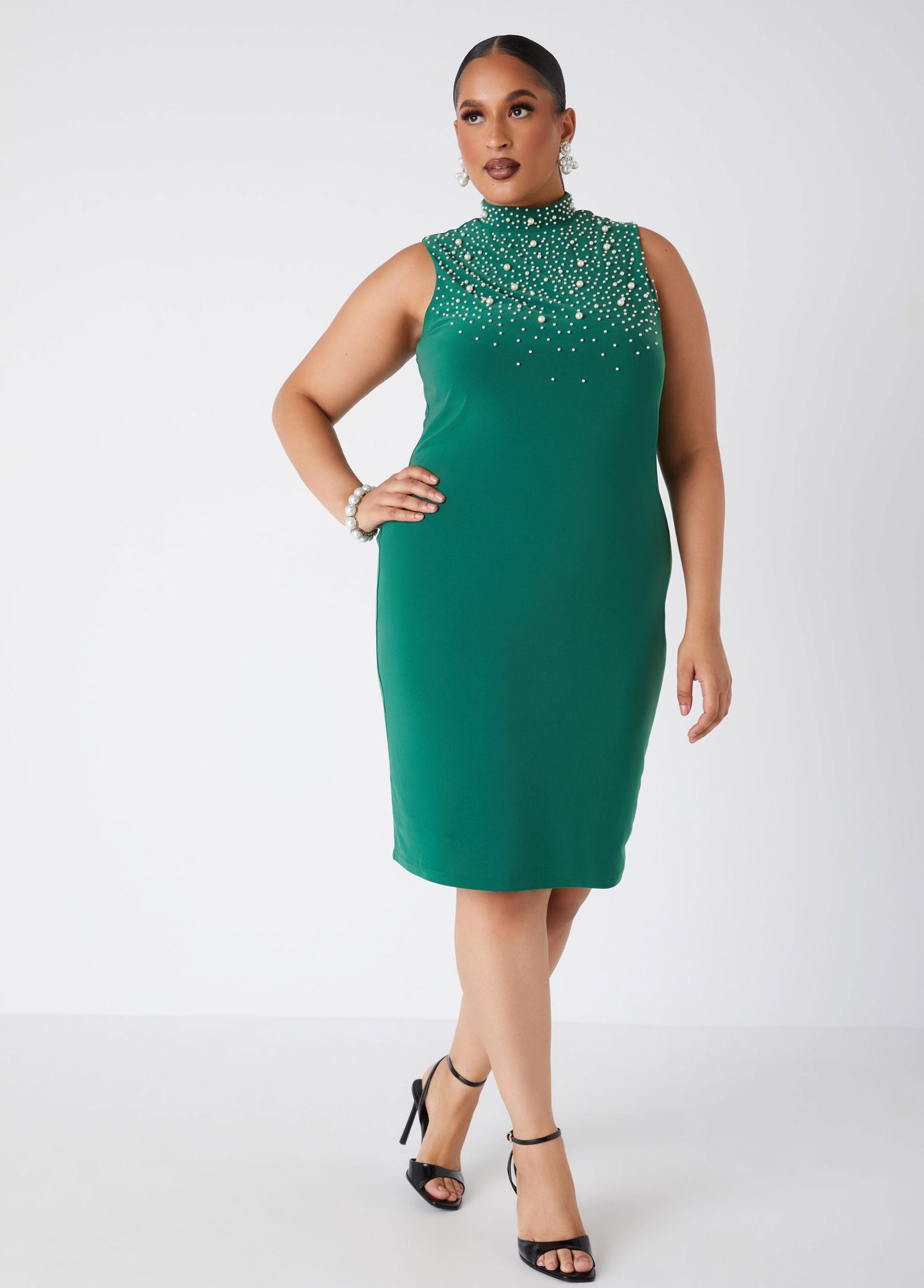 Faux Pearl Bodycon Dress Product Image