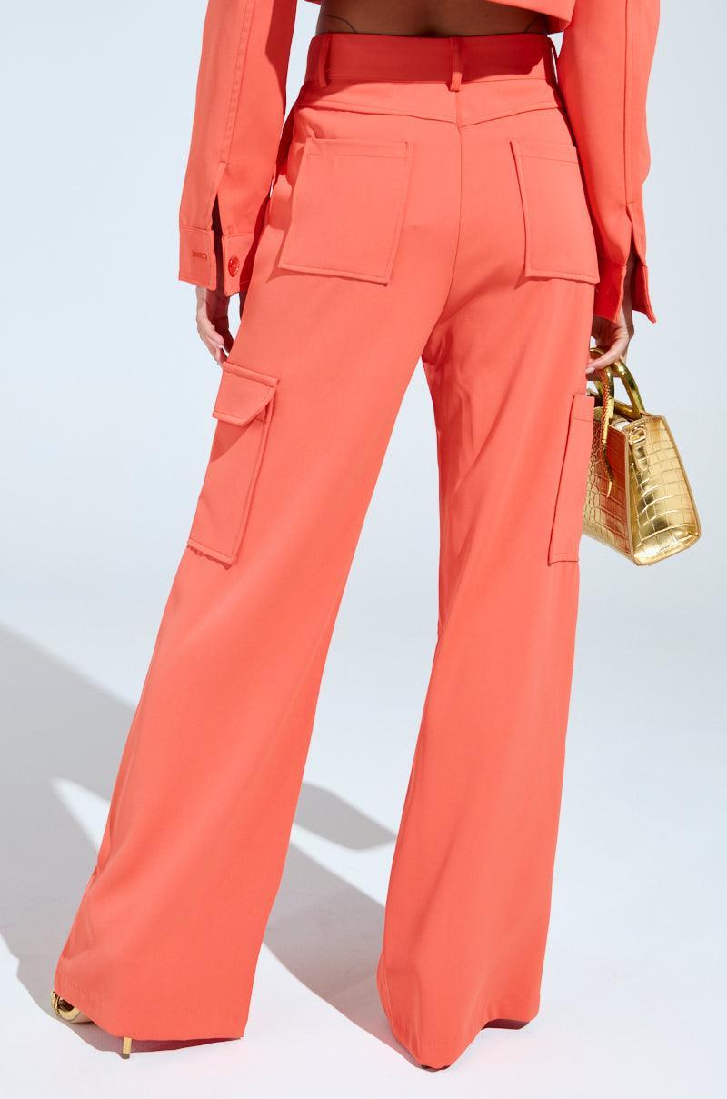 TAKE IT EASY CARGO PANT IN ORANGE Product Image
