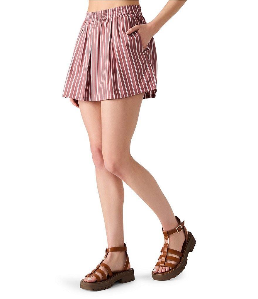 Steve Madden Malena Stripe Pleated Shorts Product Image
