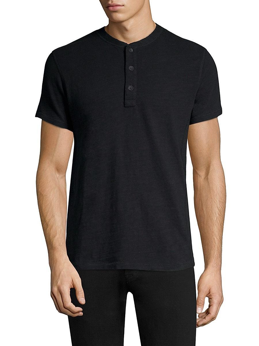 Mens Textured Slim-fit Short Sleeve Henley T-Shirt Product Image