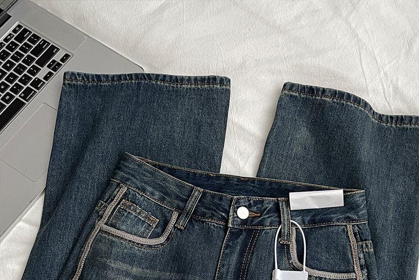 High Rise Washed Wide Leg Jeans Product Image