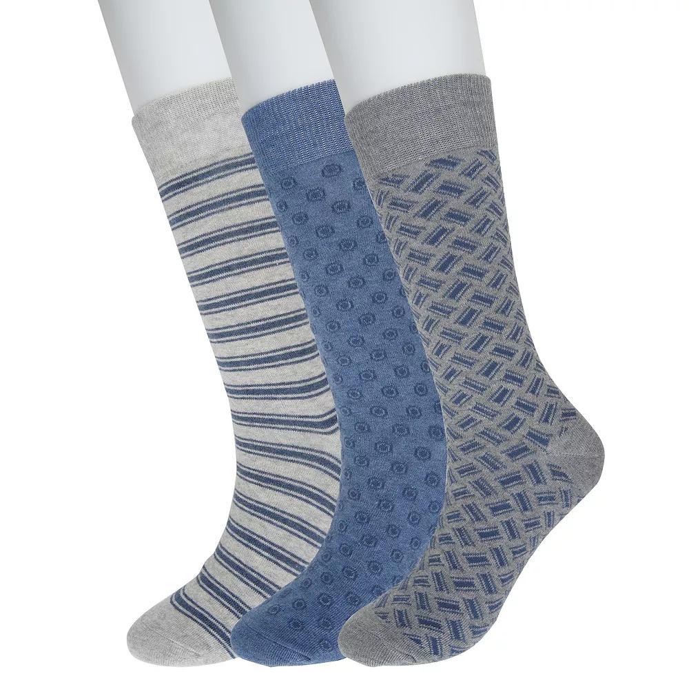 Men's Sonoma Goods For Life® 3-pack Patterned Dress Socks, Gray Team Pattern Product Image