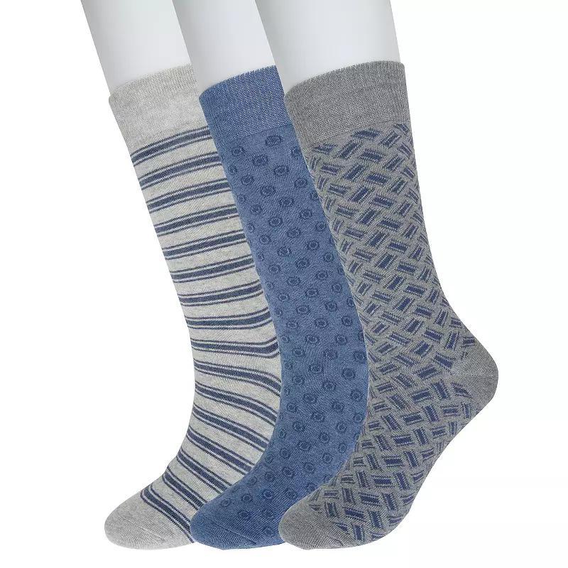 Men's Sonoma Goods For Life® 3-pack Patterned Dress Socks, Gray Team Pattern Product Image