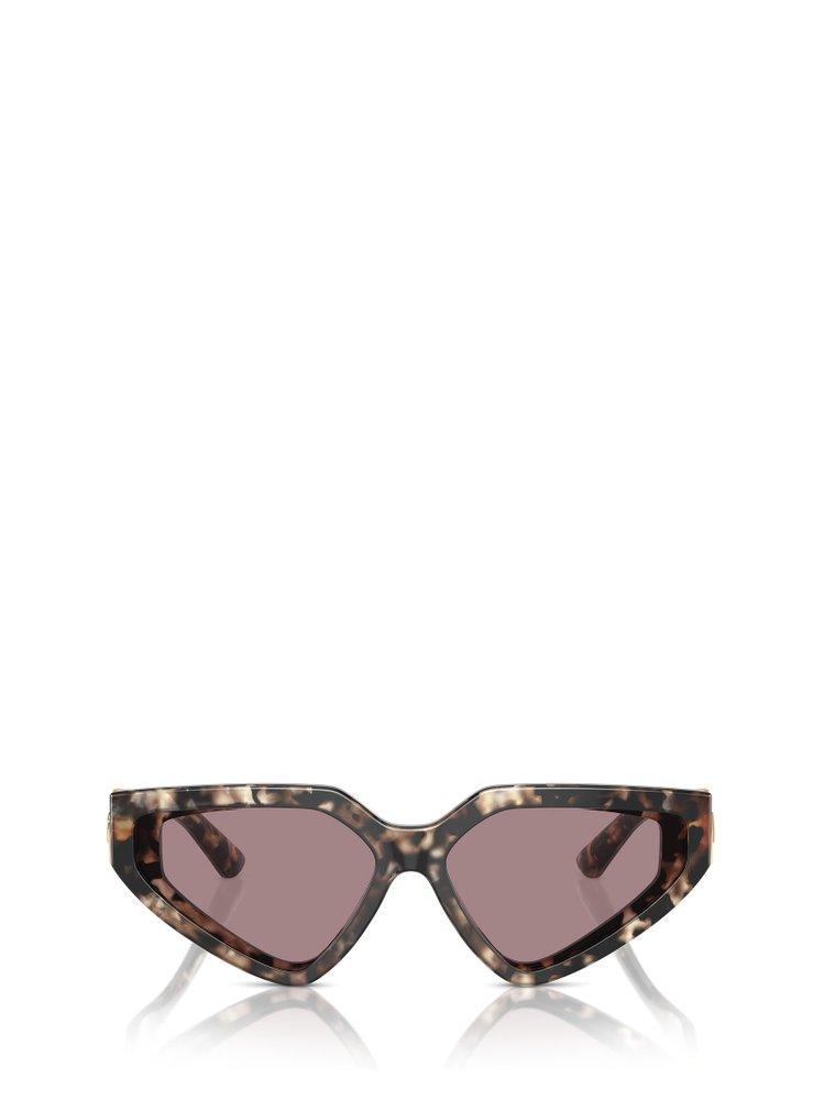 DOLCE & GABBANA Dg Crossed Logo Acetate & Plastic Cat-eye Sunglasses In Havana Brown Pearl Product Image