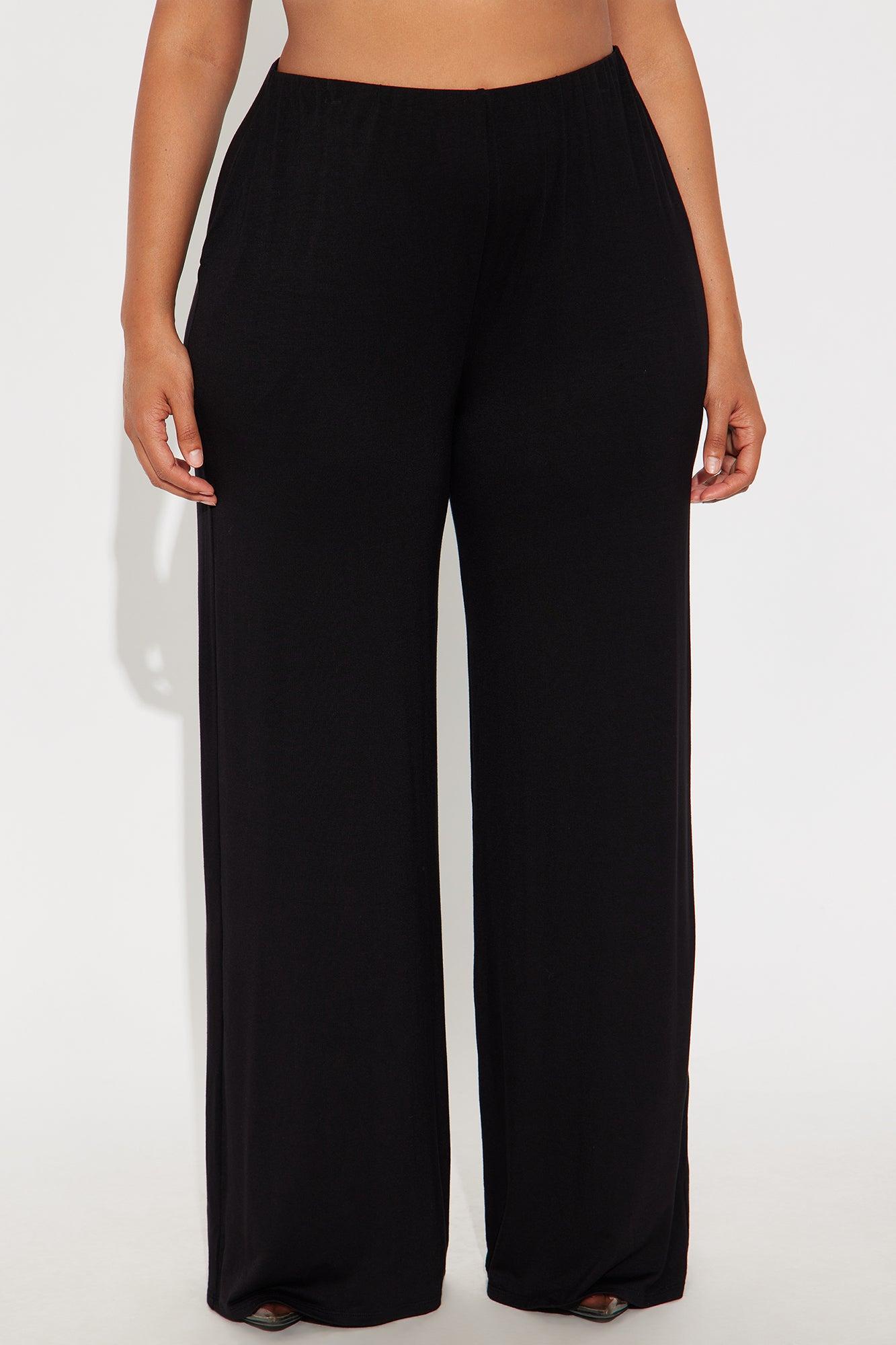Samaria Easy Jersey Wide Leg Pant 32 - Black Female Product Image