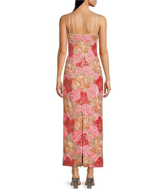 Muse by Marchesa Canna Sequin Crew Neck Sleeveless Pencil Dress Product Image