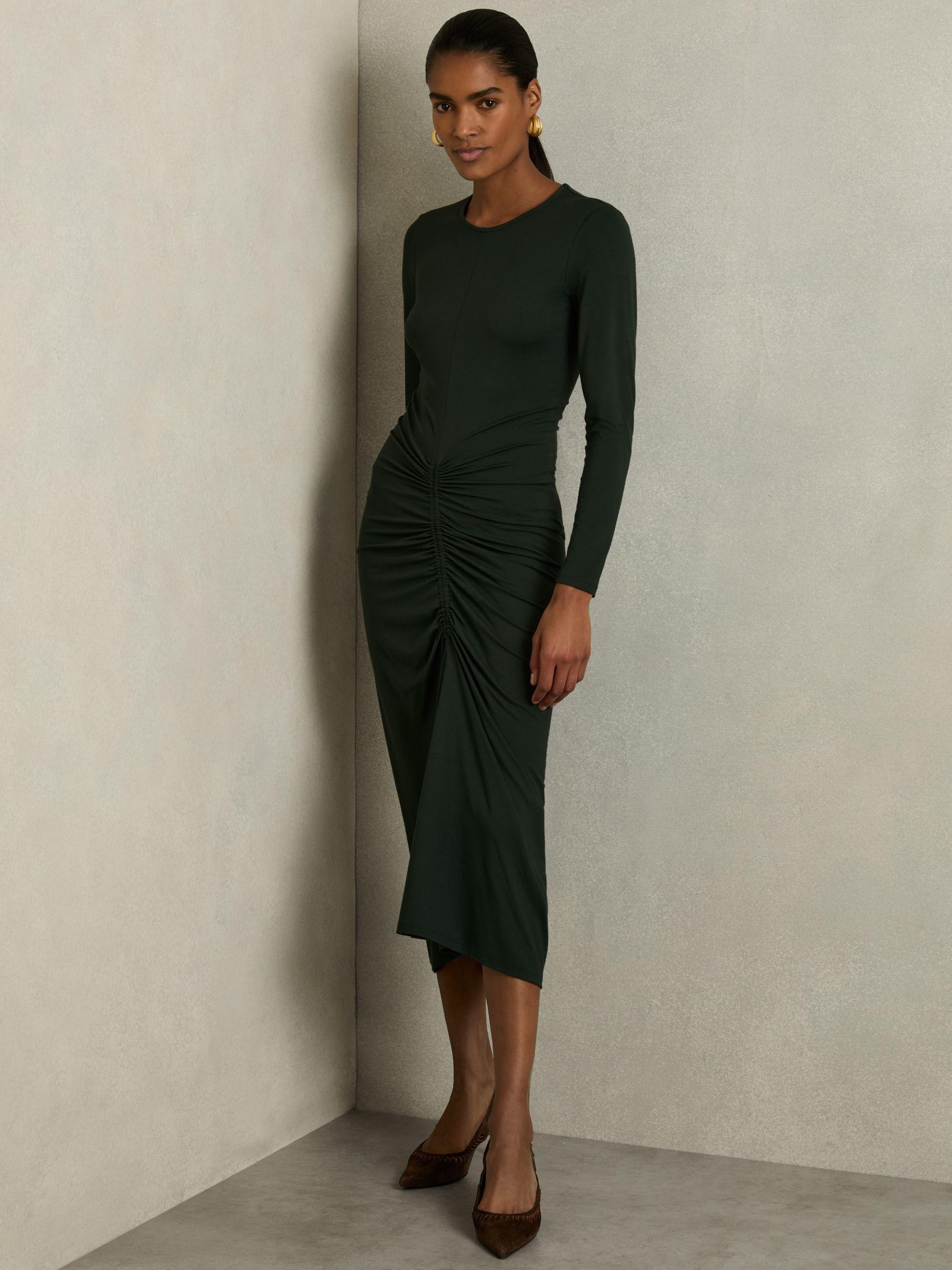 Petite Wool-Blend Wide-Leg Pinstripe Trousers in Grey Product Image