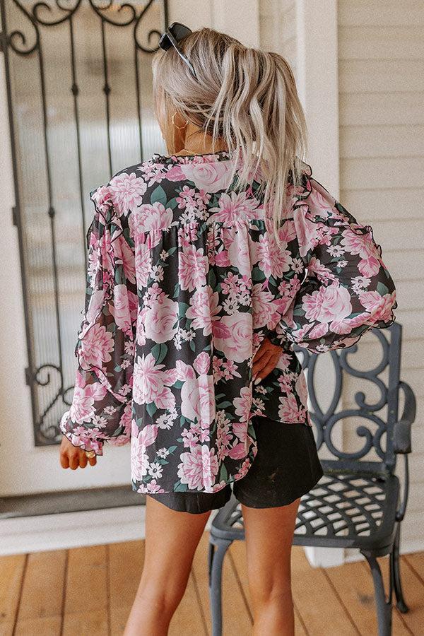 Sugary Sweet Floral Shift Top In Pink Product Image