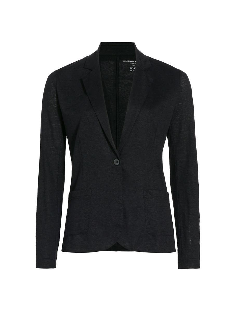 Stretch Linen One-Button Blazer Product Image