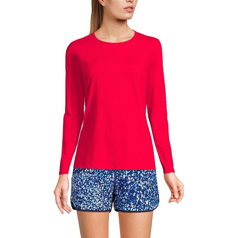 Petite Lands' End UPF 50 Long Sleeve Rash Guard, Women's, Size: Large Petite, River Blue Product Image