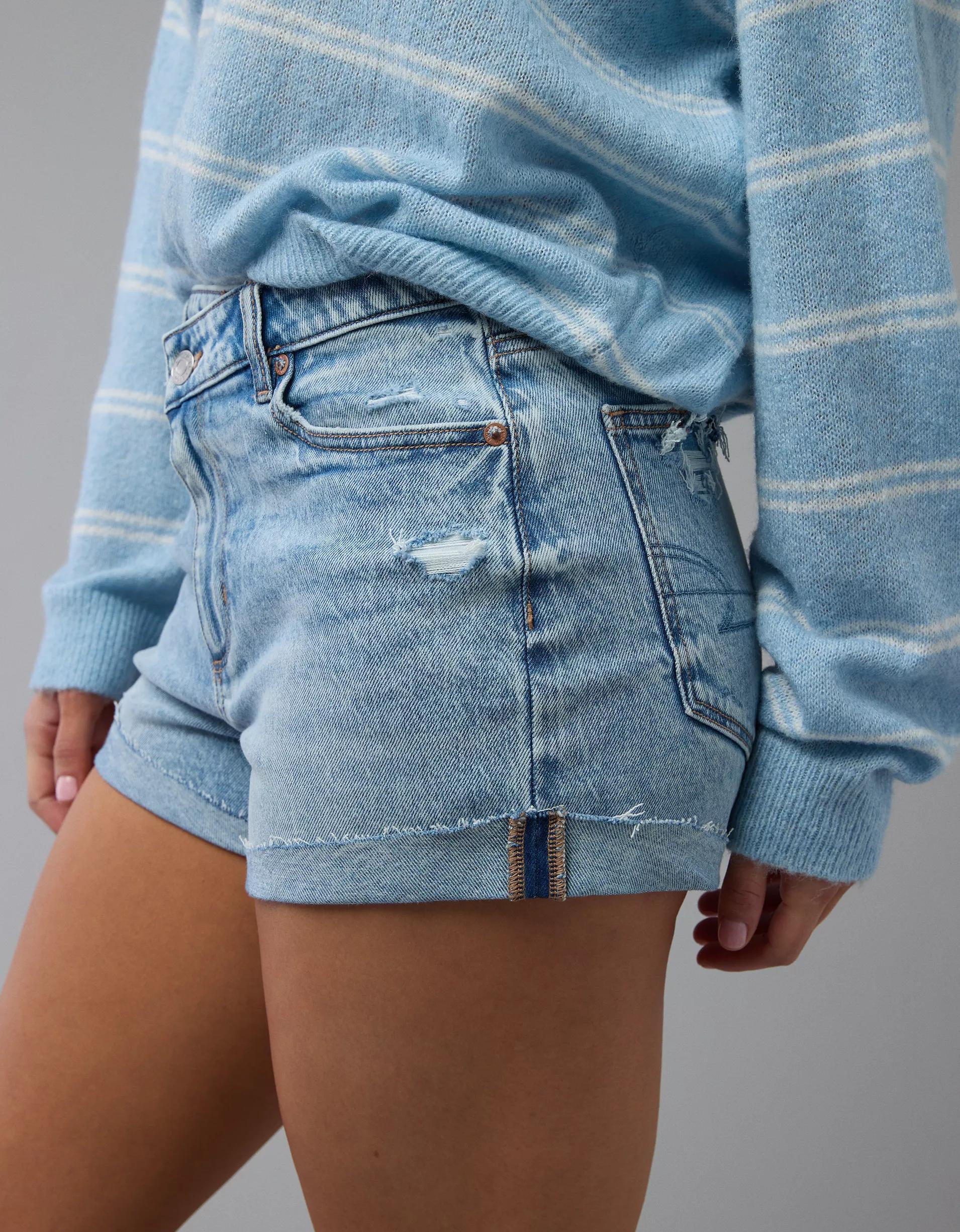 AE Stretch Ripped Denim Mom Short Product Image