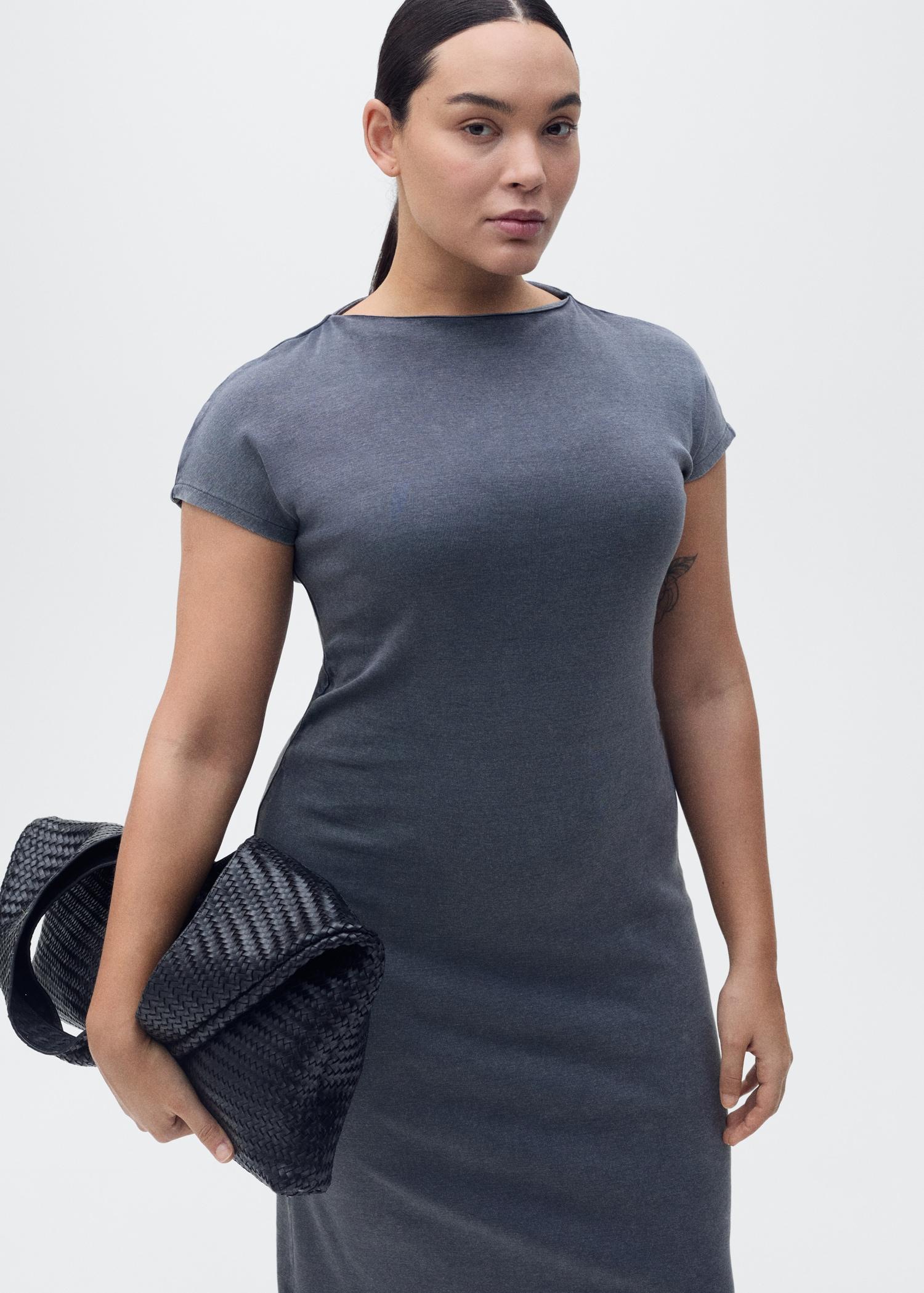 Midi-dress with draped detail - Women | MANGO USA Product Image