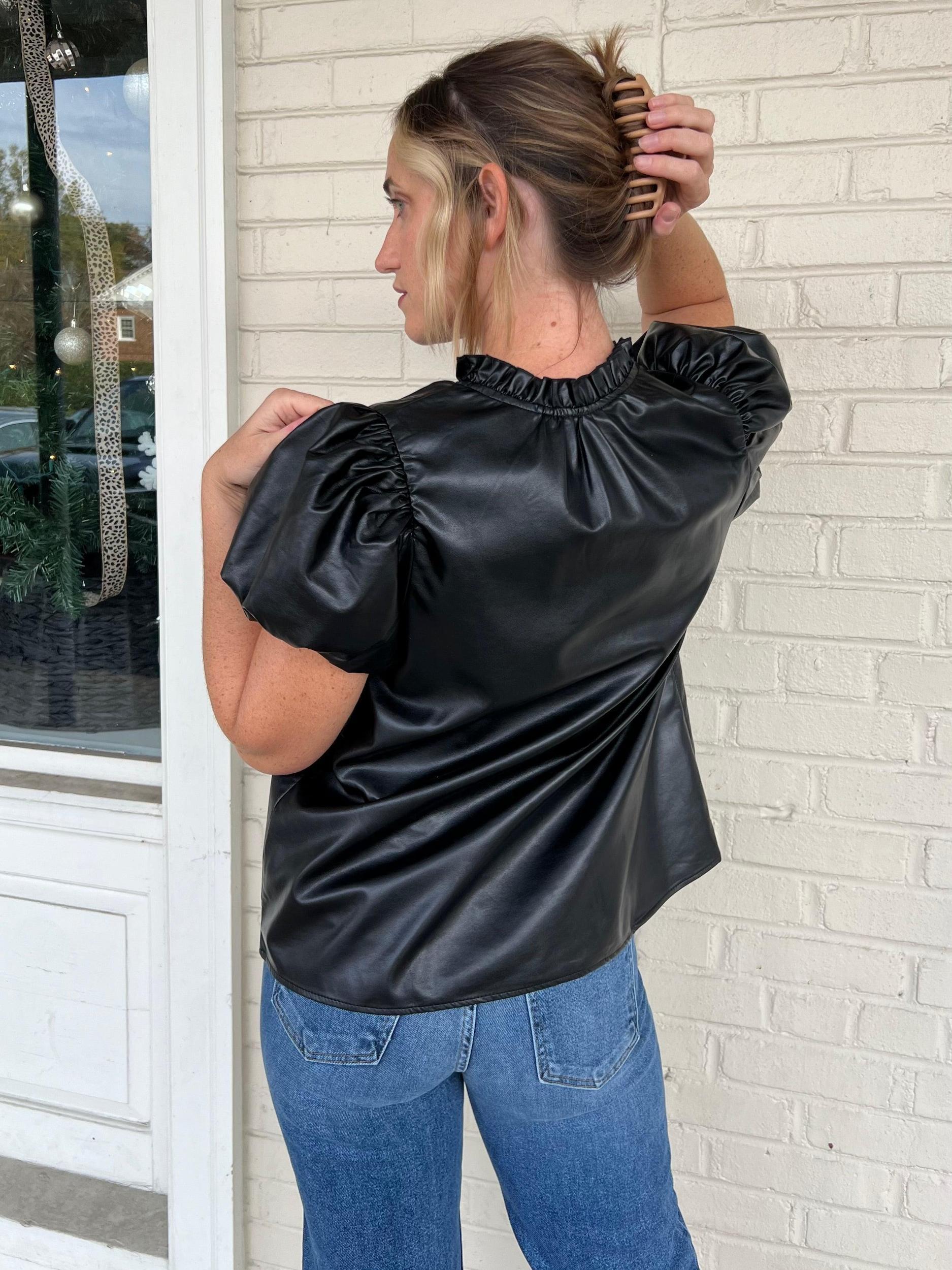 Fell In Love Faux Leather Top Product Image