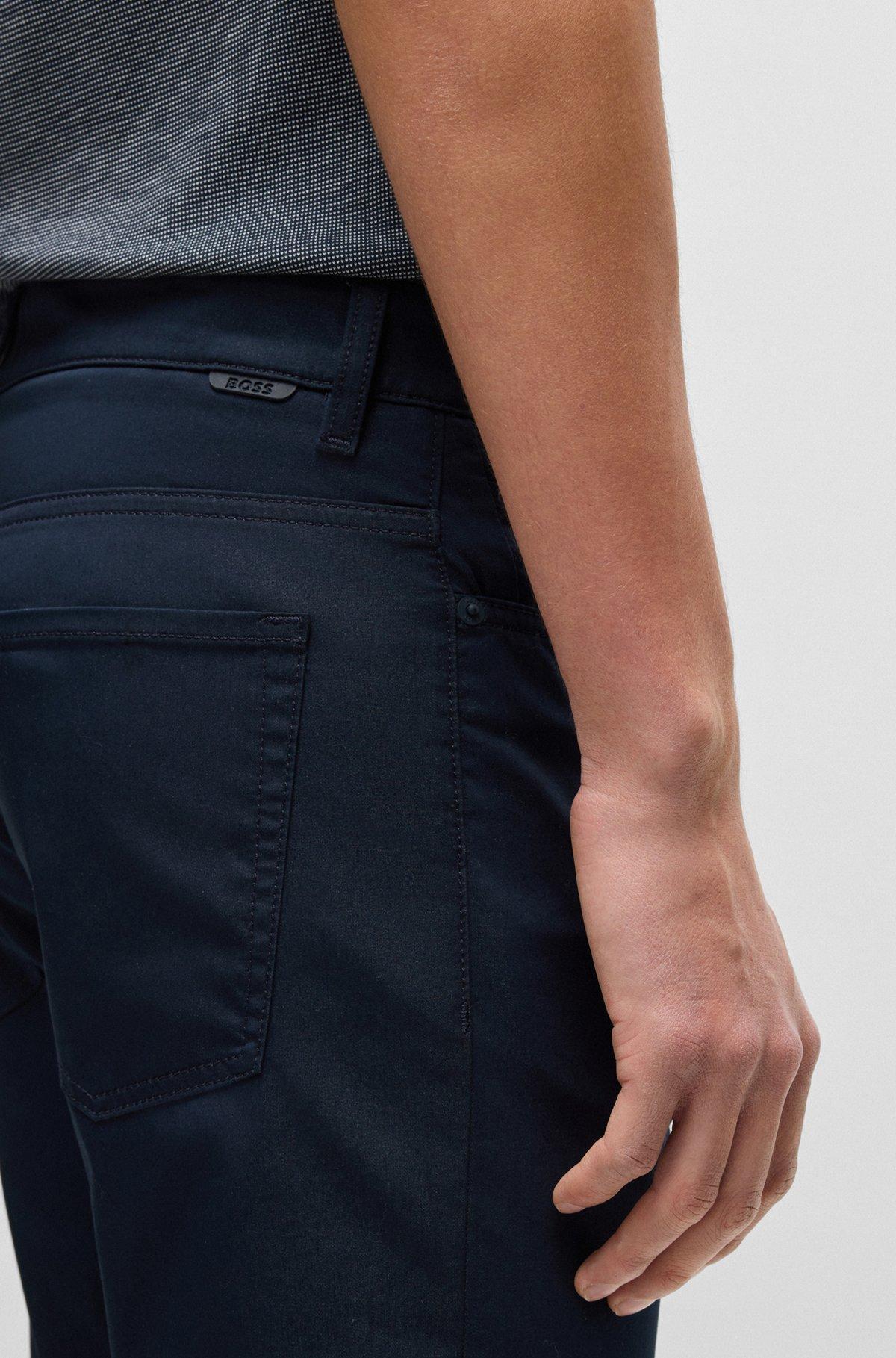 Delaware slim-fit trousers in stretch satin Product Image