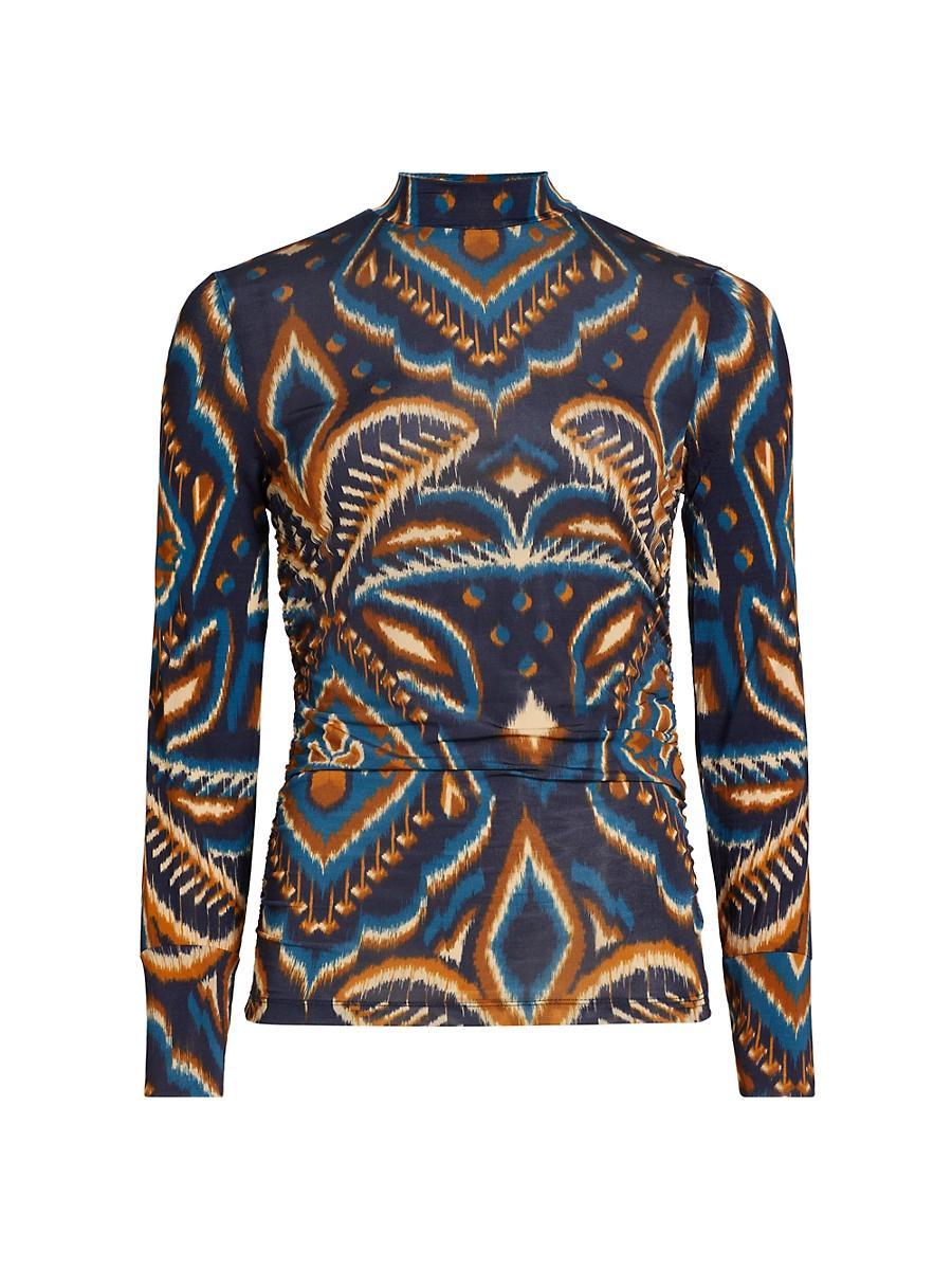 Womens Pineapple Ikat-Inspired Blouse Product Image