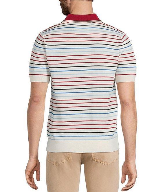 Murano The Murano Show Collection Jacquard Striped Short Sleeve Polo Shirt Product Image