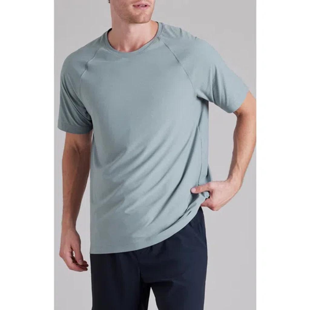 RHONE Reign Athletic Short Sleeve T-shirt In Sea Green/sea Glass Blue Product Image