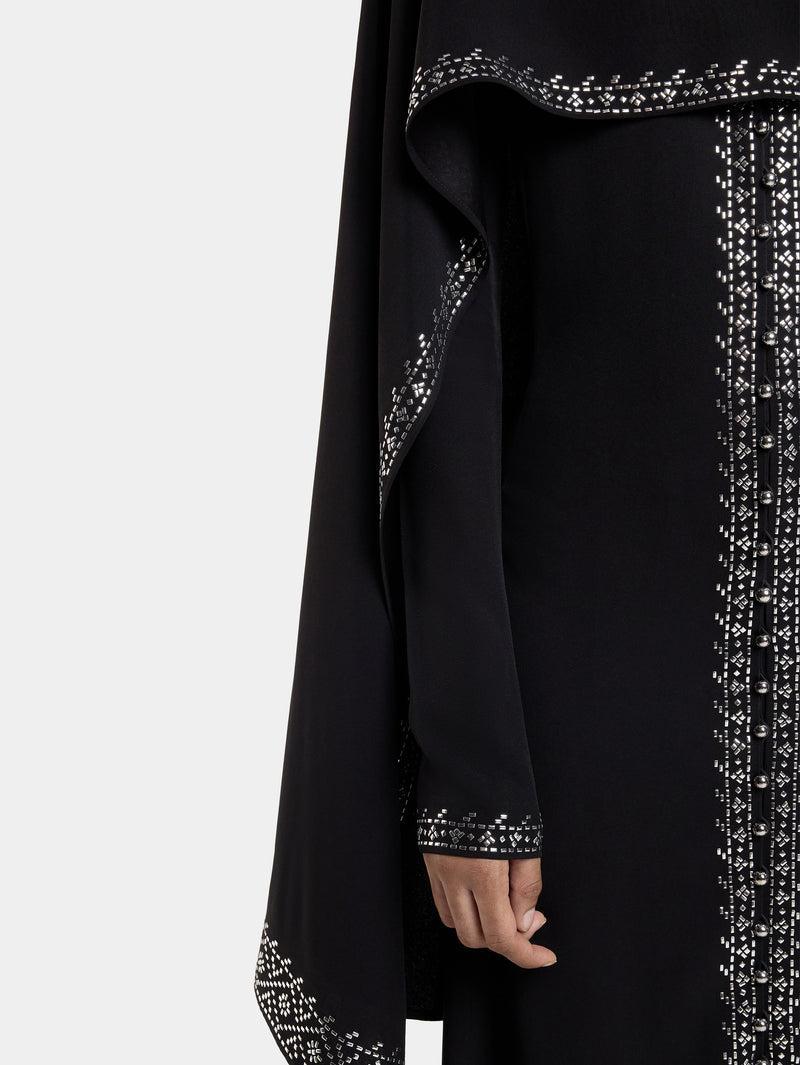 EMBELLISHED LONG DRESS IN SATIN CREPE Product Image