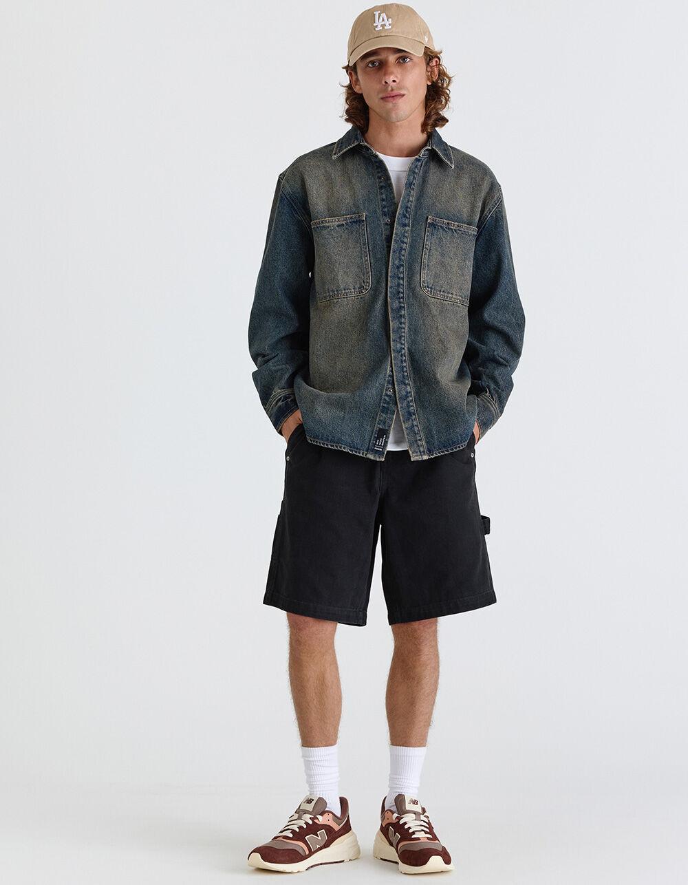 RSQ Mens Overdye Denim Overshirt - MEDIUM INDIGO Product Image