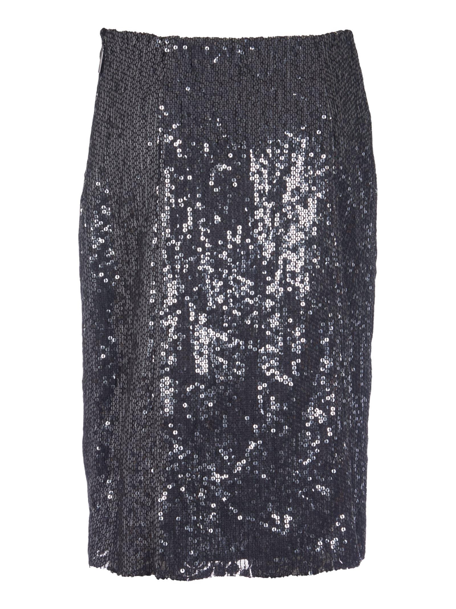 MSGM All-over Bead Embellished Skirt In Black Product Image