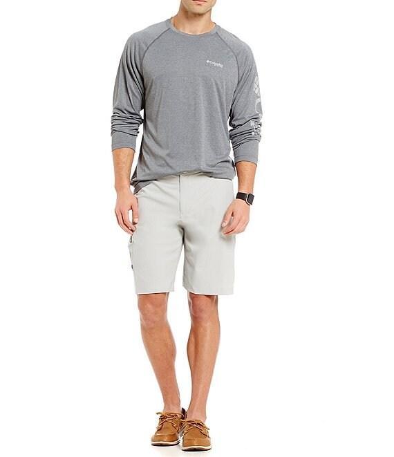 Men's Columbia PFG UPF 50 Terminal Tackle™ Heather Long Sleeve Shirt, Size: XL, Grey Heather Product Image