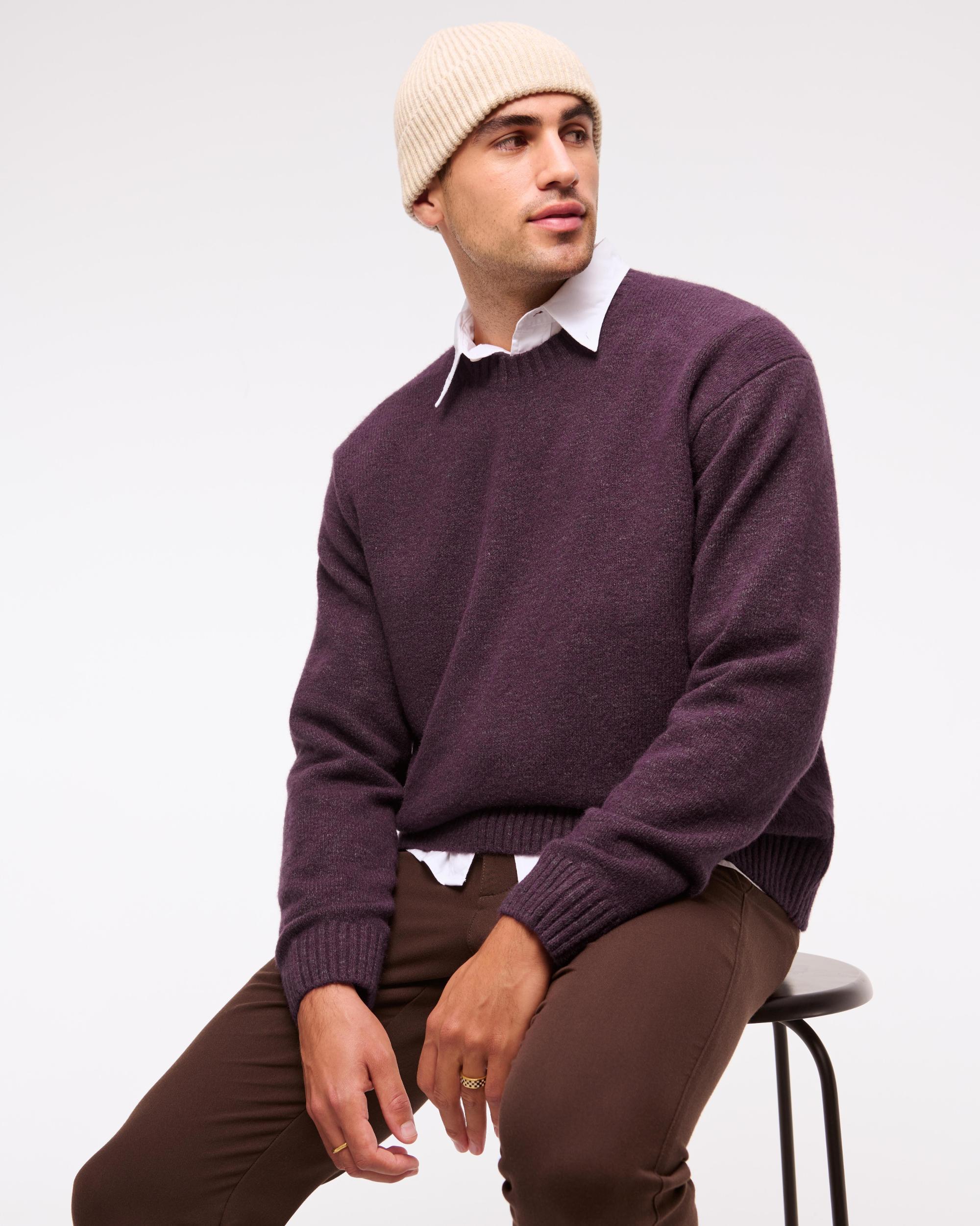Oversized Marled Crew Sweater Product Image