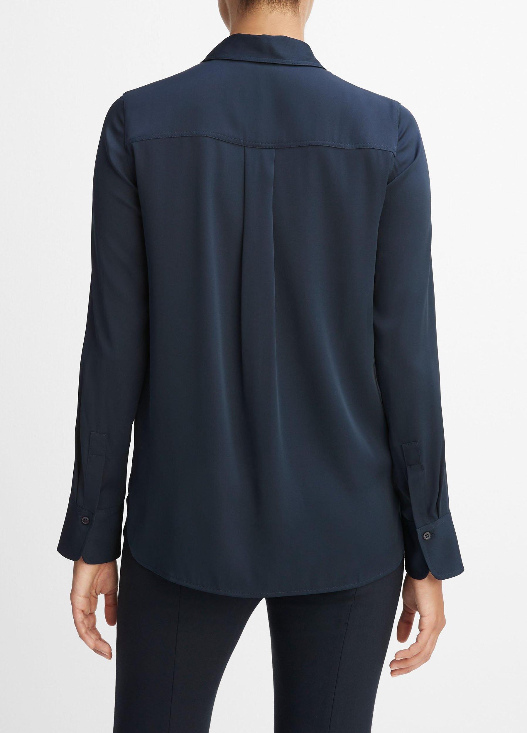 Slim Fitted Stretch-Silk Blouse Product Image