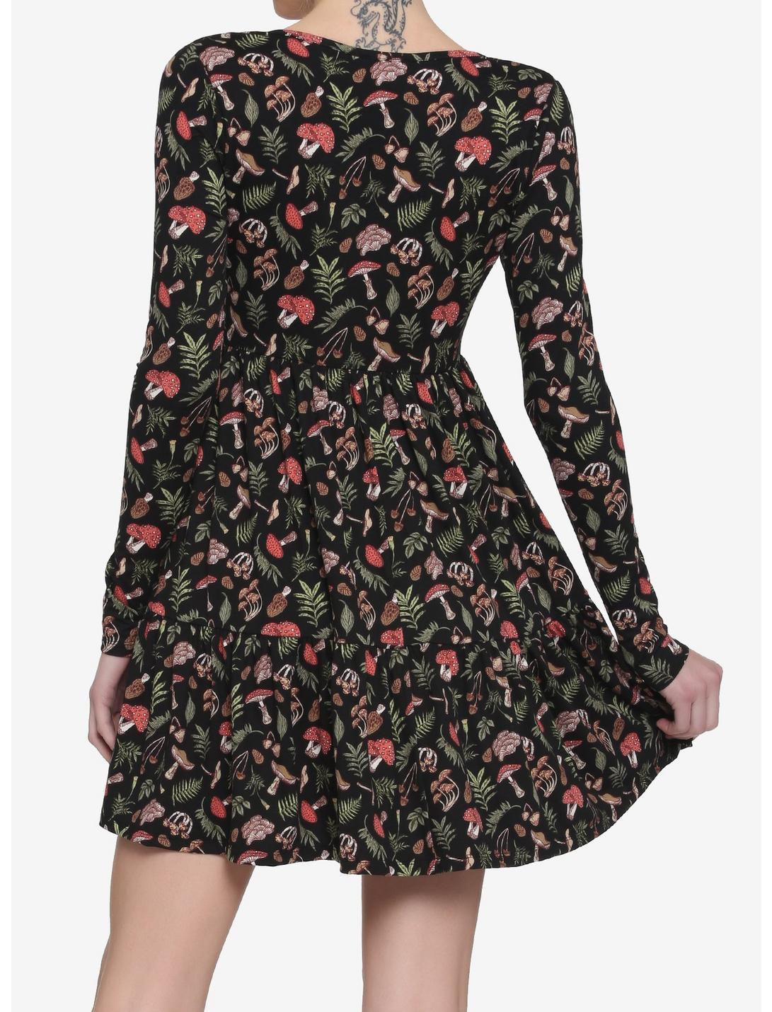 Woodland Mushroom Tiered Long-Sleeve Dress Product Image